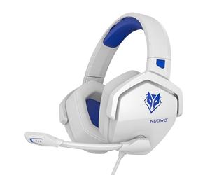 NUBWO N16 Auriculares con Cable - Micrófono con Cancelación de Ruido, Sonido Estéreo y Diseño Cómodo para PS5, PS4, XboxOne, NS, PC, Computadora Portátil y Mac - Blanco/Azules