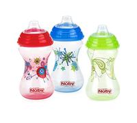 Nuby 3 unidades No Spill Pinpoint Soft Spout Clik-It, Boy, 10 onzas