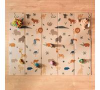 Nuby Alfombra de Juego Reversible para Bebé | Alfombra Ligera y Plegable para Jugar en el Suelo | Fácil de Guardar y para Viajar | Safari