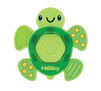 Nuby Anillo de dentición sensorial Teethe N’ Pop - Juguete de dentición para bebé - 3 meses en adelante - Tortuga
