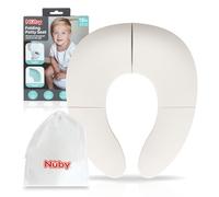 Nûby - Asiento reductor de inodoro plegable de viaje para niños pequeños - Con ventosas integradas - Se adapta a la mayoría de inodoros - Incluye bolsa de almacenamiento - Soporta hasta 27 kg - 18M+