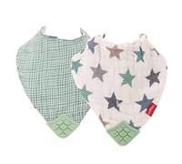 Nuby - Babero de muselina con mordedor - 3 M+, color verde