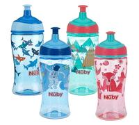 Nuby Botella de agua impresa para niños, los colores pueden variar, 1 paquete, 12 onzas., Multi