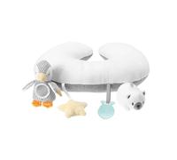 Nuby - Cojin Bebe Interactivo Little Penguin para Tummy Time - Almohada Bebe con Texturas Y Formas Sensoriales - Suave, Segura Y Estimulante - Pinguino Gris - Desde 0 Meses - Fácil De Transportar