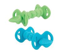 Nuby Dipeez - Cucharas de silicona 2 en 1, paquete de 2, azul/verde