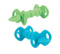 Nuby Dipeez - Cucharas de silicona 2 en 1, paquete de 2, azul/verde