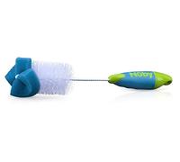 Nuby Easy Grip Botella y Tetina Cepillo con punta de esponja para zonas de difícil acceso (azul con verde)