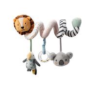 Nuby Espiral para Carrito, Juguete sensorial de Peluche Animales, 0+ Meses | Juguete multifuncional para carrito, fomenta los sentidos y la motricidad fina, ofrece entretenimiento variado fuera de casa