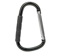 Nuby Gancho grande práctico mosquetón cochecito clip con agarre suave texturizado - negro