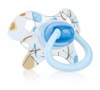 Nuby Geo - Chupete Ortodóntico Con Tetina Pequeña De Silicona Con Filamentos, 0-6 M, Color, Azul