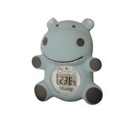 Nuby Hippo - Termómetro de baño para bebé, termómetro digital con pantalla fácil de leer, sin BPA, termómetro de baño y habitación, adecuado desde el nacimiento (azul)