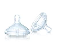 Nuby ID0016 - Pack 2 tetinas de flujo lento, aptas para ID1192/ID1193/ID1194, color azul