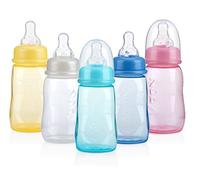 Nuby ID1159 - Biberón con tetina de silicona de flujo medio, 0+ m, 150 ml