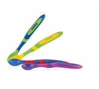 Nuby ID5574 - Cuchara de mango largo, 4 piezas, 6 meses+