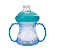 Nuby ID9895 - Taza 4 en 1 con asas desmontables y boquilla anti goteo, 240 ml, color azul
