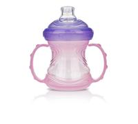 Nuby ID9895 - Taza 4 en 1 con asas desmontables y boquilla anti goteo, 240 ml, color rosa