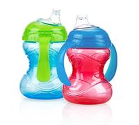 Nuby - Juego de 2 tazas sin relleno con boquilla, 10 oz, los colores pueden variar