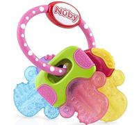 Nuby - Mordedor refrigerante para bebé IcyBite con gel PurICE - Alivio para encías sensibles y molares - Mordedor frío para bebé con texturas sensoriales - Juguete sensorial desde los 3 meses - Rosa