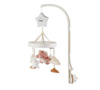 Nuby Móvil musical Biscuit the Bear Baby, brazo ajustable, se adapta a todas las cunas, sonidos relajantes