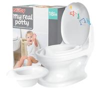 Nuby Dr. Talbot's - My Real Potty - Orinal para bebé y niños con sonido de descarga - Orinal para aprender a ir al baño - Pilas incluidas - Blanco - 18+ meses