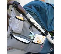 Nuby Organizador lateral de tela para cochecito: mantiene los elementos esenciales organizados, gris