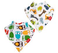 Nuby Paquete de 2 baberos tipo bandana con diseño de bandana, súper absorbente, con cuello suave y cómodo, neutro
