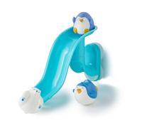 Nuby Pingüino Splash 'N Slide Juguete de Baño Interactivo, +18 Meses | Juguete de baño infantil interactivo con ventosas y fácil montaje, incluye 3 rociadores de agua para un baño divertido