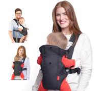 Nuby Portabebés de lujo: recién nacido a niño pequeño con soporte lumbar para 3.5-14.9 kg (3.5-14.9 kg) tela de malla transpirable ligera mordedor extra extraíble babero para bebé color: negro