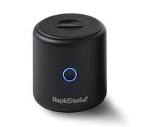 Nuby RapidSterilise+ - Esterilizador portátil UV para bebés, hecho para RapidBottle y RapidCool - 30 usos por carga | Carga USB | Apagado automático | Mata el 99.9% de las bacterias en 1 minuto (negro