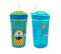 Nuby Snack N' Sip 2 en 1 - Taza para aperitivos y bebidas (rojo)