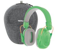 Nuby Soft Sounds - Orejeras con cancelación de ruido con funda de viaje, protección auditiva para niños y adolescentes, diadema ajustable, acolchado súper suave, color verde