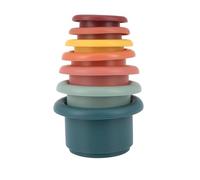 Nuby Splish Splash, Vaso de baño de Silicona, Juguete de baño, Pack de 5, 9+ Meses