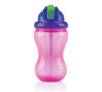 Nûby Taza antigoteo Flip-It™ - rosa - 360ml - 12m+ - Taza con pajita