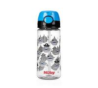 Nuby Taza con Botón Push Hecha de Tritan, Azul, 530 ml