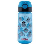 Nûby Taza con Botón Push y Pajita Blanda +3 años 540 ml Azul