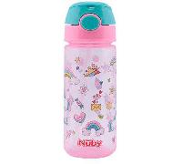 Nûby Taza con Botón Push y pajita blanda +3 años 540 ml Rosa