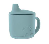 Nuby Taza para beber 100% silicona, sin BPA, estampado de ballena azul