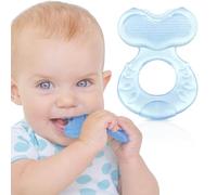 Nuby Teethe-Eez Mordedor de Silicona Suave para Encías, desde 3 Meses, Azul | Mordedor apto para nevera con múltiples superficies de dentición, estimula la motricidad oral y alivia molestias de encías