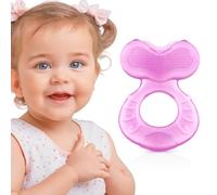 Nuby Teethe-Eez Mordedor de Silicona Suave para Encías, desde 3 Meses, Rosa | Mordedor apto para nevera con múltiples superficies de dentición, estimula la motricidad oral y alivia molestias de encías