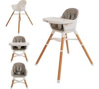 Asiento elevador para bebé Nuby 4 en 1 con bandeja extraíble - De 6 meses a 3 años - Silla infantil ajustable para comer - Soporta hasta 27 kg - Beige