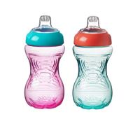 Nuby Vaso Antiderrame Easy Grip Infantil, Pack de 2, 300ml, +6 Meses, Niña