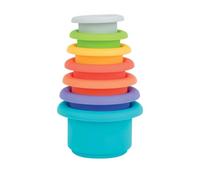 Nuby Vasos Apilables de Silicona Suave, Juguete de Baño, 7 Piezas, +9 Meses | Juguete apilable de silicona apto lavavajillas, desarrolla coordinación mano-ojo y motricidad fina para baño y juego