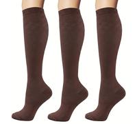 NuCamper 3 Pares Medias de Compresión Mujer y Hombre Circulacion, 15-20 mmHg Calcetines de Compresión para Correr, Running Deporte, Volar, Viajes, Varicosas, Edema, Trabajo, Enfermeras y Vida Diaria