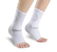 NuCamper Tobillera para Esguince, 2pcs Soporte y Compresión, Tobillos Elástico Transpirable, Comoda, Lesiones Deportivas Fascitis Plantar Tendinitis de Aquiles Daño de Ligamentos, Mujere y Hombre