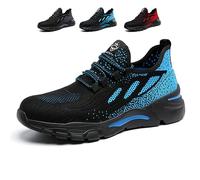 NuCamper Zapatos de Seguridad para Hombre y Mujere Calzado de Seguridad Zapatillas Trabajo Ligero Transpirable Antideslizante Comodo Calzado de Acero Construcción