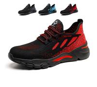 NuCamper Zapatos de Seguridad para Hombre y Mujere Calzado de Seguridad Zapatillas Trabajo Ligero Transpirable Antideslizante Comodo Calzado de Acero Construcción