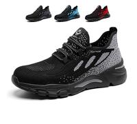 NuCamper Zapatos de Seguridad para Hombre y Mujere Calzado de Seguridad Zapatillas Trabajo Ligero Transpirable Antideslizante Comodo Calzado de Acero Construcción