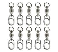 Nucelit 10 anillos de guía giratorios de acero para pesca marina, cebos de pesca marina, conectores de línea de caña de pescar para abordar anillos de presión de alta resistencia