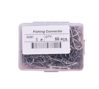 Nucelit 50 unidades de barriles de pesca de acero inoxidable giratorios, accesorios para agua salada, agua dulce, conectores giratorios de gancho