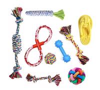Nucelit 9 piezas de juguetes para perros, cuerda tradicional de Navidad, cepillo de dientes limpios para perros, juguetes indestructibles, para dentición de cachorros para masticadores agresivos